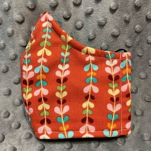 Womens or Teen fabric face mask Coral Teal pattern